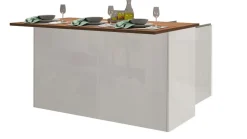 Isola centrale da cucina 3 ante in finitura Bianco Lucido e Rovere