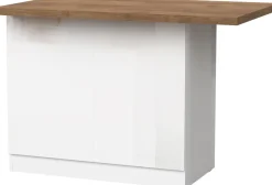 Isola da Cucina a 2 ante in Bianco Lucido e Rovere Mercure