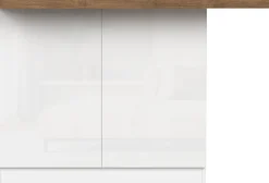 Isola da Cucina a 2 ante in Bianco Lucido e Rovere Mercure