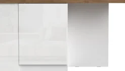 Isola da Cucina 2 ante con vani a giorno 160x80 cm in Bianco Lucido e Rovere Mercure