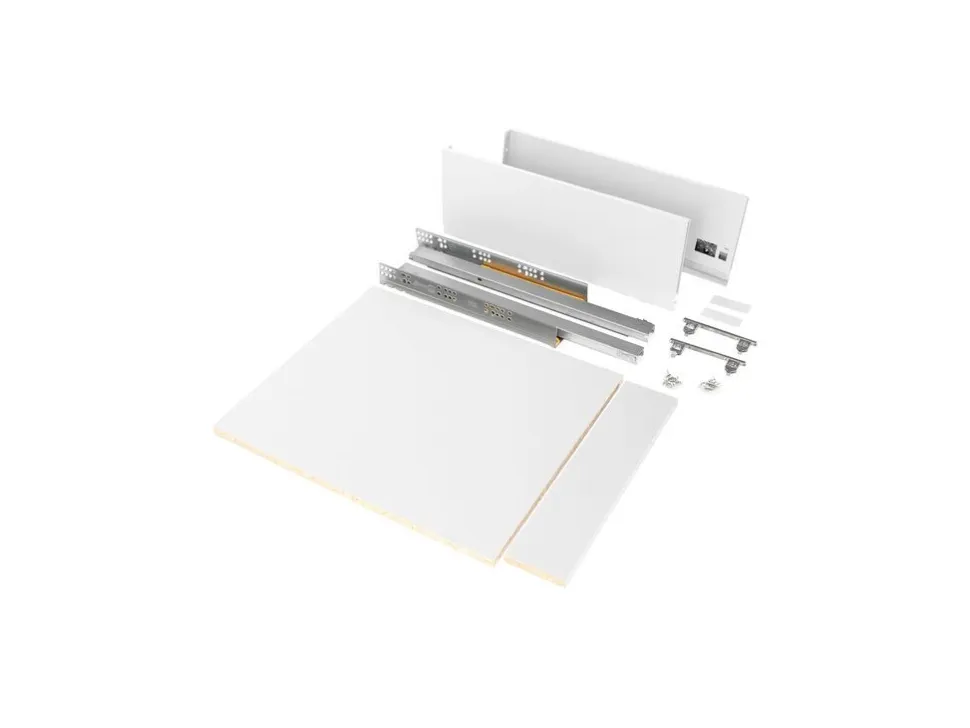 Kit di cassetti per cucina o bagno Vertex, altezza 178 mm, con pannelli inclusi, modulo 450 mm, Verniciato bianco o Antracite
