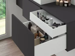 Kit di cassetti per cucina o bagno Vertex, altezza 178 mm, con pannelli inclusi, modulo 450 mm, Verniciato bianco o Antracite