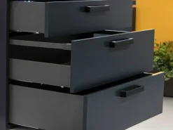 Kit di cassetti per cucina o bagno Vertex, altezza 178 mm, con pannelli inclusi, modulo 450 mm, Verniciato bianco o Antracite