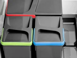 Kit di contenitori raccolta differenziata per cassetti da cucina con base Recycle disponibile in varie misure