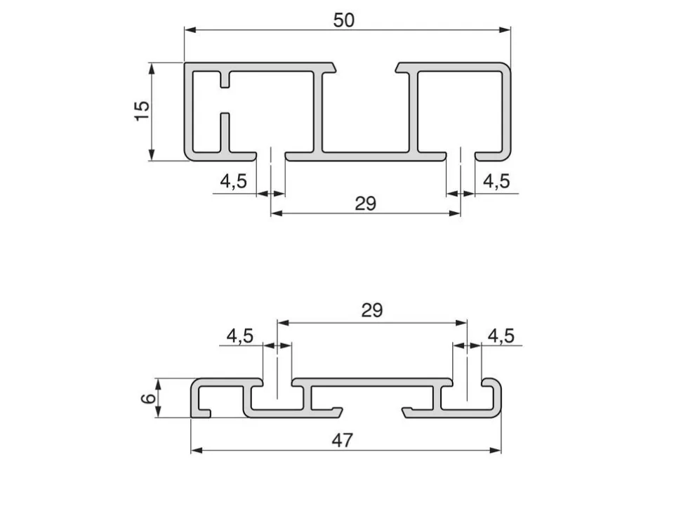 Kit di ferramenta per armadio 2 ante scorrevoli con chiusura soft Flow binari di superficie da 2,35 m