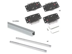 Kit di ferramenta per armadio 2 ante scorrevoli e chiusura soft Flow con binari incassati 2,35 m