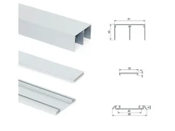 Kit di ferramenta per armadio a 2 ante e chiusura ammortizzata Placard 81 Profilo Deep con spessore 18 mm