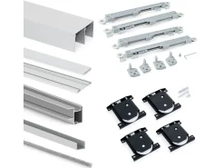 Kit di ferramenta per armadio a 2 ante e chiusura ammortizzata Placard 81 Profilo Deep con spessore 18 mm