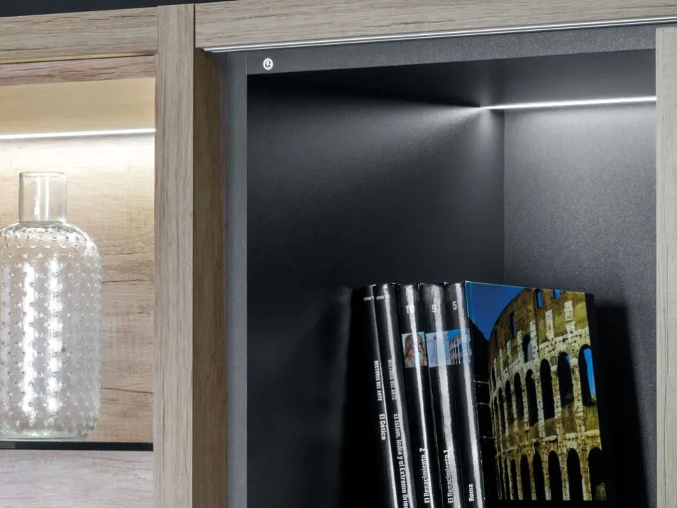Kit di strisce LED Lynx Premium 9,6W/m IP20 lunghezza 5 m con convertitori 12V DC e cavi e sensori DOOR o SWITCH