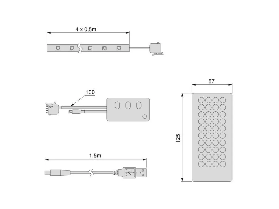Kit di strisce LED Octans USB RGB con telecomando e controllo WIFI tramite APP