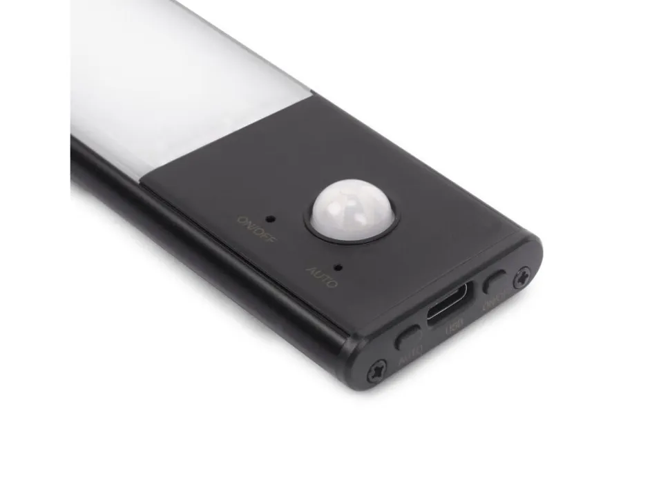 Lampada LED ricaricabile con USB Kaus Black con sensore di movimento disponibile in 3 misure