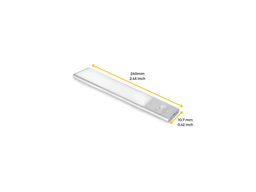 Lampada LED ricaricabile con USB Kaus con sensore di movimento disponibile in 3 misure
