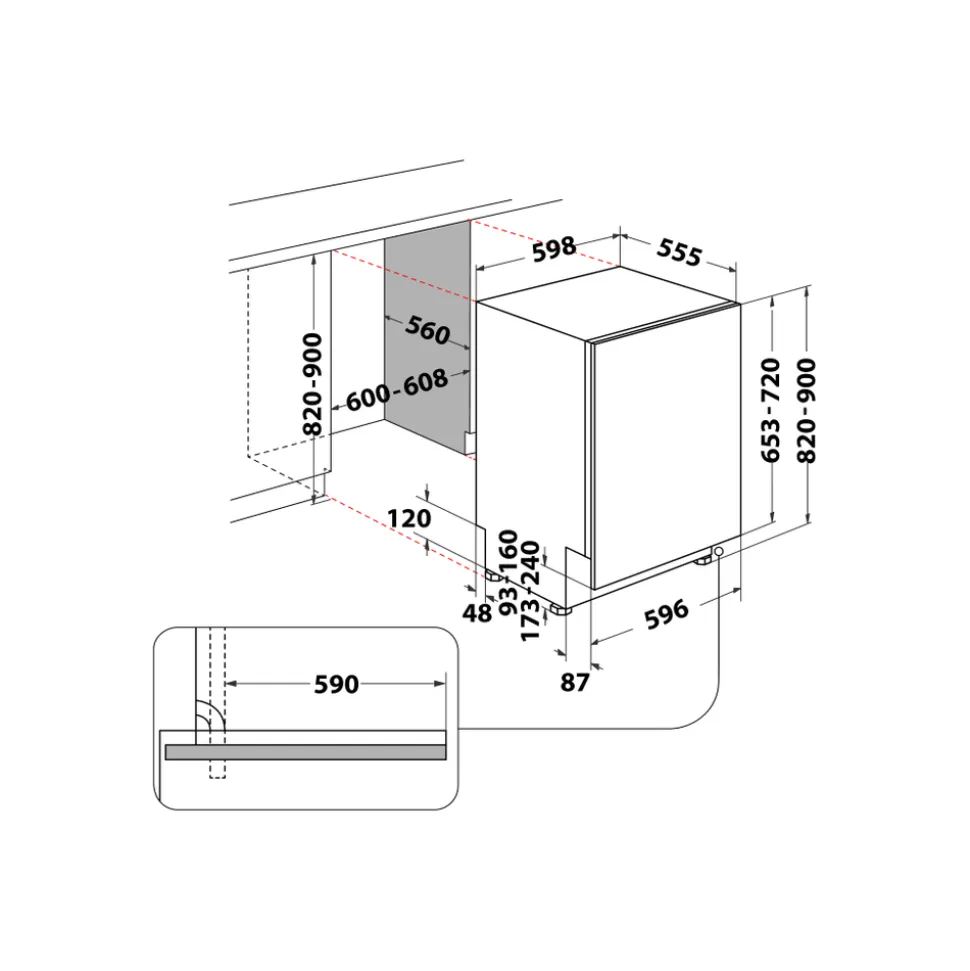 Lavastoviglie Hotpoint HI5030W a scomparsa Totale 14 coperti