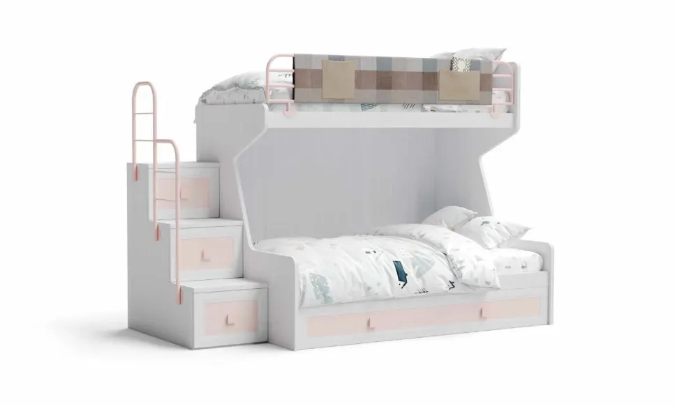 Letto a castello Amber linea Sitter con letto inferiore ad una piazza e mezza