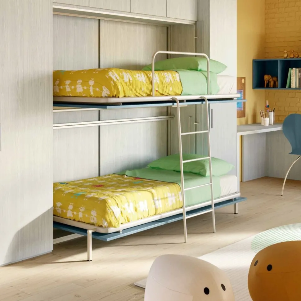 Letto a castello a scomparsa singolo disponibile in 30 colori