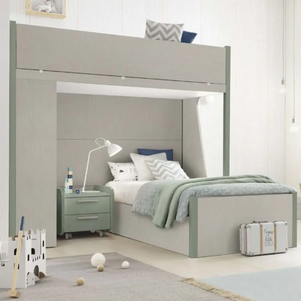 Letto a castello con libreria Felix linea Airone disponibile in vari colori