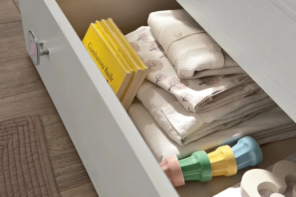 Letto a castello con 2 reti e cassettoni Megan linea Omega disponibile in vari colori