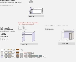 Letto a castello con scaletta contenitiva Aurora linea Omega disponibile in vari colori