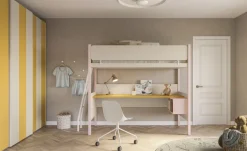 Letto a castello con scrivania linea Airone disponibile in vari colori
