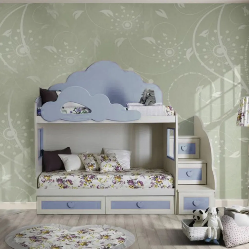 Letto a castello linea Sitter finitura Frassino Nuvola e Cloud