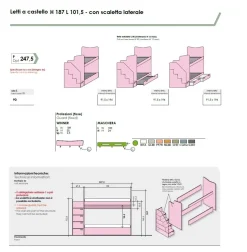 Letto a Castello Patrik disponibile in 3 versioni e in 15 colorazioni