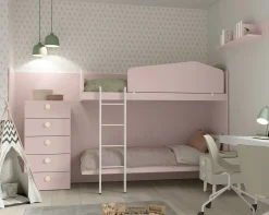 Letto a castello Plain con reti a doghe autoportanti e strutturali incluse