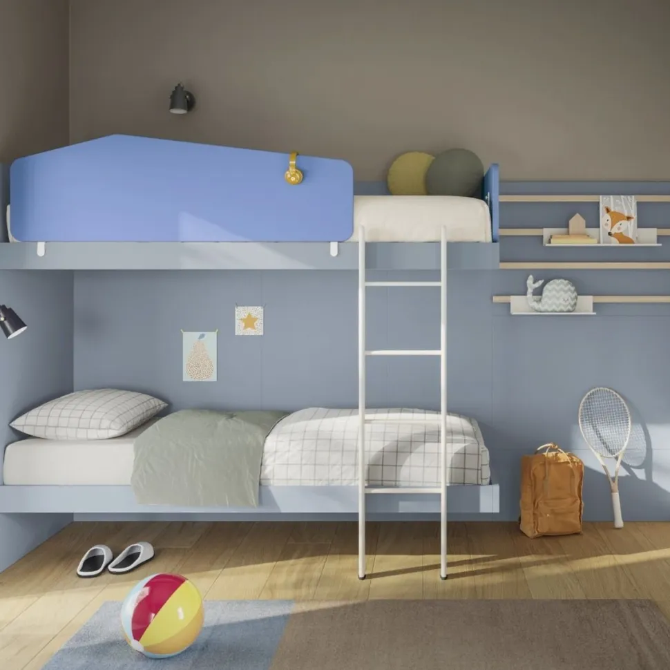 Letto a castello Plain con reti a doghe autoportanti e strutturali incluse