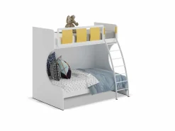 Letto a castello Poli linea Colorfull finitura Nuvola Frassino e Giallo