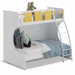 Letto a castello Poli linea Colorfull finitura Nuvola Frassino e Giallo