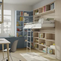 Letto a scomparsa singolo su libreria linea Airone disponibile in 3 misure