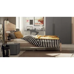Letto a Una Piazza e Mezza Corin con Mensole Integrate (Colori e Opzioni Personalizzabili)