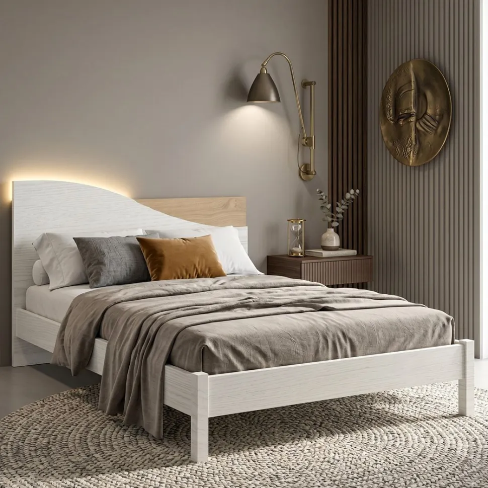 Letto a Una Piazza e Mezza Rise - Colori, Finiture e sistema Contenitore Opzionale