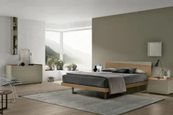 Letto con inserto colorato sulla testiera matrimoniale Robert disponibile in 2 misure e vari colori