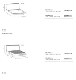 Letto con inserto colorato sulla testiera matrimoniale Robert disponibile in 2 misure e vari colori