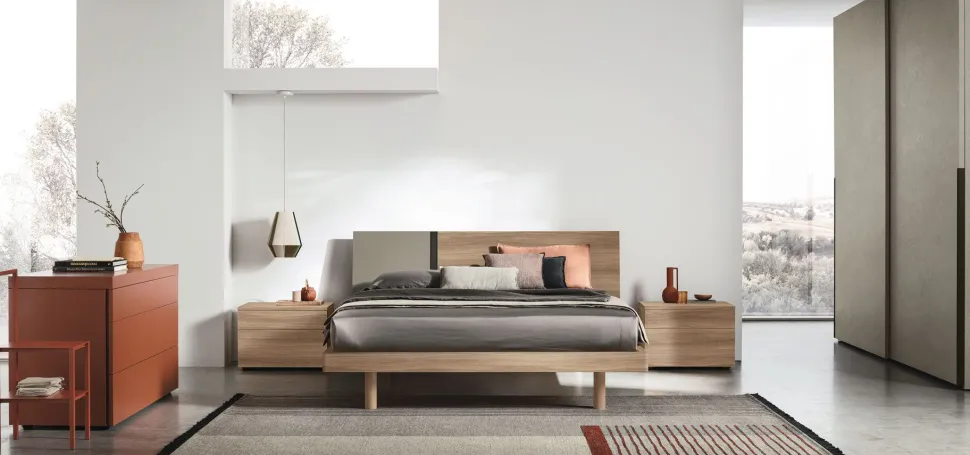 Letto con inserto in tessuto matrimoniale Dorian disponibile in 2 misure e vari colori