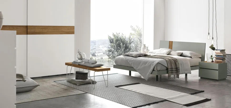 Letto con inserto testiera matrimoniale Tabita disponibile in 2 misure vari colori
