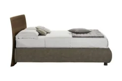 Letto contenitore con testiera curva e giroletto imbottito matrimoniale Ronald disponibile in 2 misure e vari colori