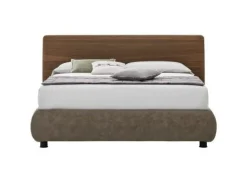 Letto contenitore con testiera curva e giroletto imbottito matrimoniale Ronald disponibile in 2 misure e vari colori