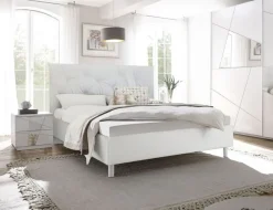 Letto contenitore matrimoniale Bianco Frassino Vittoria linea Essenza