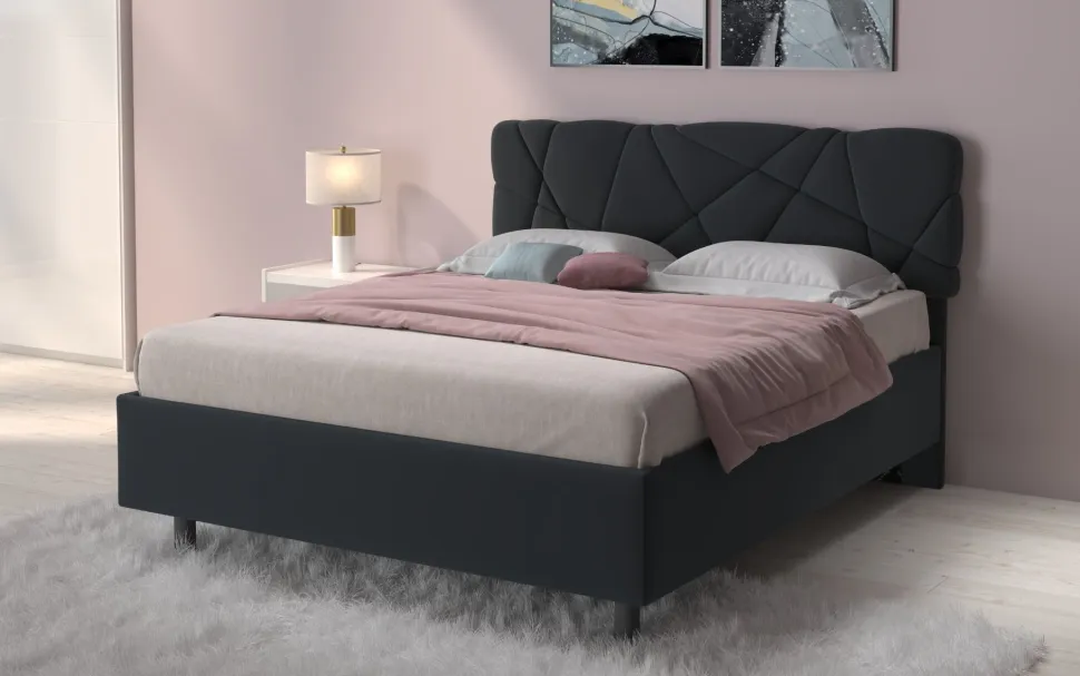 Letto contenitore matrimoniale Pop in Lycra disponibile in 4 colori