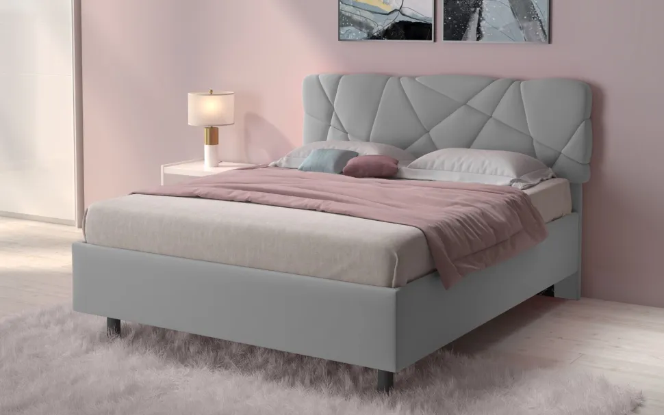 Letto contenitore matrimoniale Pop in Lycra disponibile in 4 colori