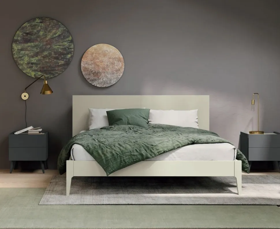 Letto contenitore matrimoniale con alloggiamento posteriore modello Teseo linea Lotto