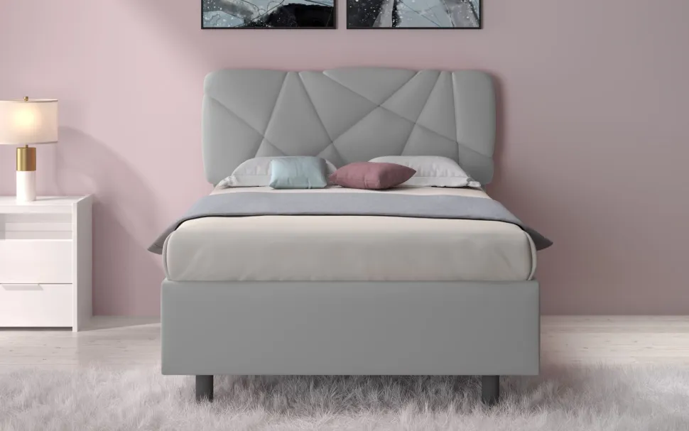 Letto contenitore Pop una piazza e mezza in Lycra disponibile in 6 colori