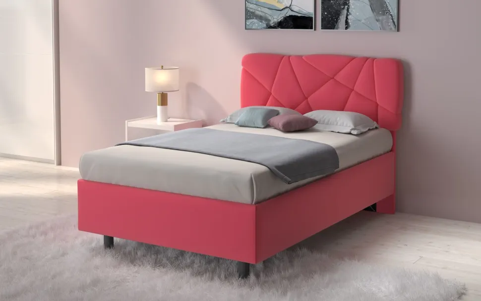 Letto contenitore Pop una piazza e mezza in Lycra disponibile in 6 colori