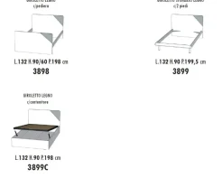 Letto contenitore una piazza e mezzo Susan linea Fly con inserti colorati
