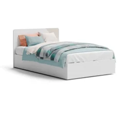Letto contenitore una piazza e mezzo Susan linea Fly con inserti colorati