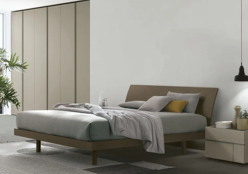 Letto con testiera curva matrimoniale Natan disponibile in 2 misure vari colori