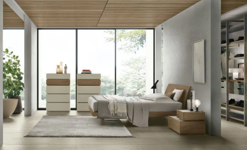 Letto con testiera curva matrimoniale Natan disponibile in 2 misure vari colori