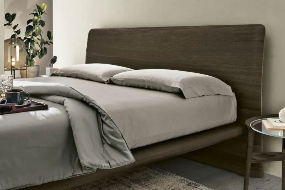 Letto con testiera curva matrimoniale Ronald disponibile in 2 misure e vari colori