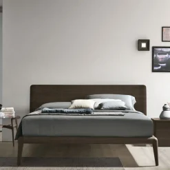 Letto con testiera curva matrimoniale Ronald disponibile in 2 misure e vari colori